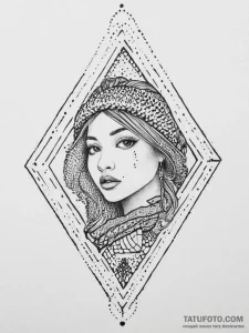 Tattoo sketch kikimora with a thread, tattoo... - эскиз тату (№1755868734_0, 22.08.2025 13:18) — Tatufoto.com