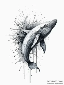 Tattoo sketch whale, ink illustration for tat... - эскиз тату (№1755869140_0, 22.08.2025 13:25) — Tatufoto.com