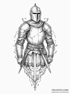 Tattoo sketch human knight, ink illustration... - эскиз тату (№1755869942_0, 22.08.2025 13:39) — Tatufoto.com