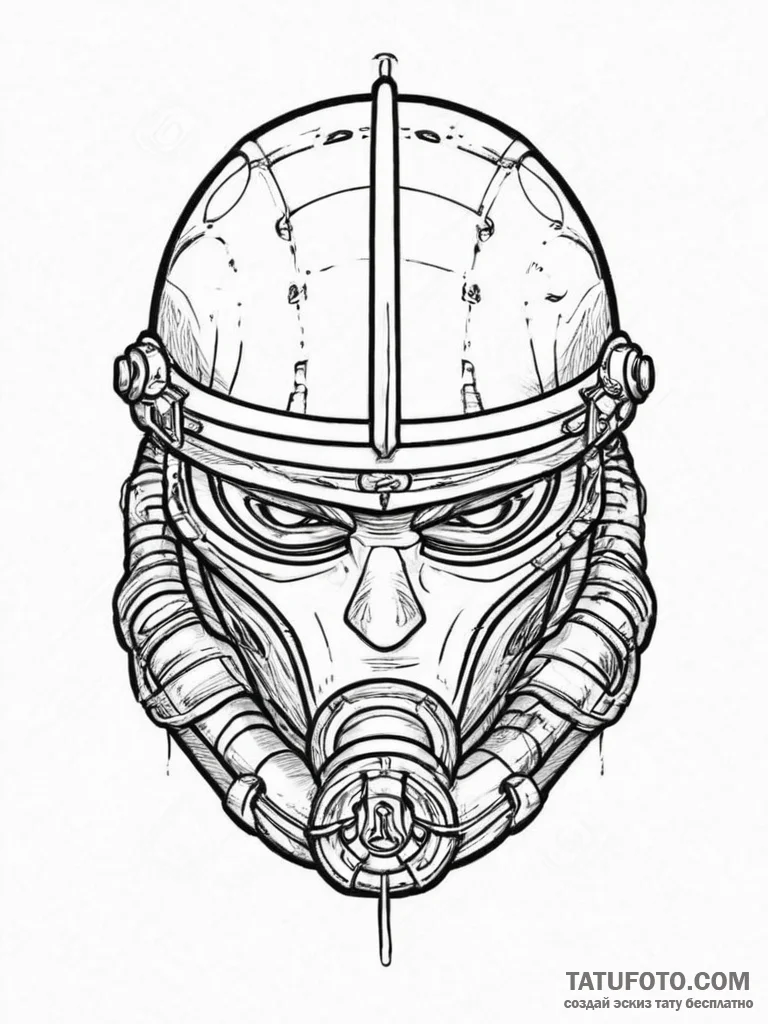 Tattoo sketch geek sci-fi helmet, artistic ta... - эскиз тату (№1755873761_0, 22.08.2025 14:42) — Tatufoto.com