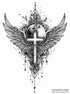 Tattoo sketch moon with wings, tattoo drawing... - эскиз тату (№1755874578_0, 22.08.2025 14:56) — Tatufoto.com