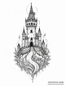 Tattoo sketch fortress, tattoo flash sheet de... - эскиз тату (№1755876779_0, 22.08.2025 15:32) — Tatufoto.com