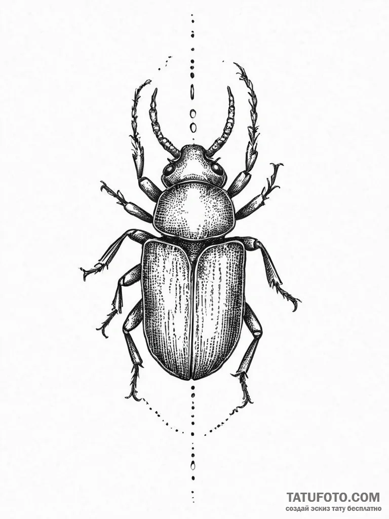 Tattoo sketch confused flour beetle, tattoo s... - эскиз тату (№1755877181_0, 22.08.2025 15:39) — Tatufoto.com