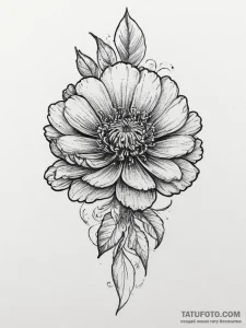 Tattoo sketch zinnia, artistic tattoo sketch,... - эскиз тату (№1755878805_0, 22.08.2025 16:06) — Tatufoto.com