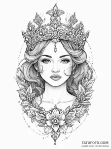 Tattoo sketch tiara, tattoo flash sheet desig... - эскиз тату (№1755880601_0, 22.08.2025 16:36) — Tatufoto.com