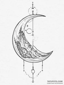 Tattoo sketch moon tattoo, tattoo drawing out... - эскиз тату (№1755880796_0, 22.08.2025 16:39) — Tatufoto.com