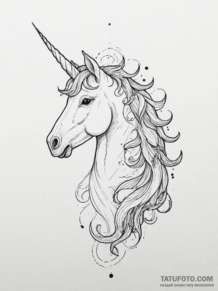 Tattoo sketch unicorn tattoo, concept art for... - эскиз тату (№1755881801_0, 22.08.2025 16:56) — Tatufoto.com