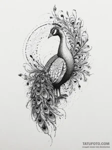 Tattoo sketch peacock tattoo, artistic tattoo... - эскиз тату (№1755882005_0, 22.08.2025 17:00) — Tatufoto.com