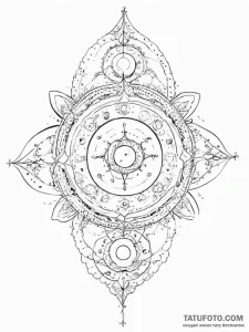 Tattoo sketch holy cosmos - эскиз тату (№1755885223_0, 22.08.2025 17:53) — Tatufoto.com