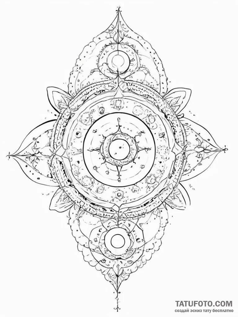 Tattoo sketch holy cosmos - эскиз тату (№1755885223_0, 22.08.2025 17:53) — Tatufoto.com