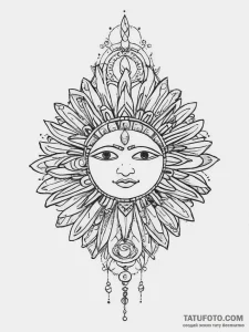 Tattoo sketch inca stonework with a sun - эскиз тату (№1755885816_0, 22.08.2025 18:03) — Tatufoto.com