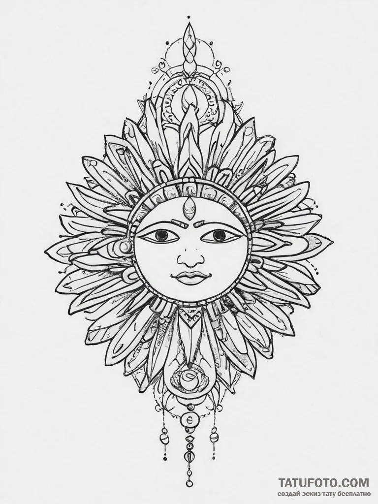 Tattoo sketch inca stonework with a sun - эскиз тату (№1755885816_0, 22.08.2025 18:03) — Tatufoto.com