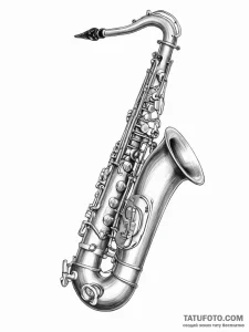 Tattoo sketch playing an instrument saxophone... - эскиз тату (№1755886210_0, 22.08.2025 18:10) — Tatufoto.com