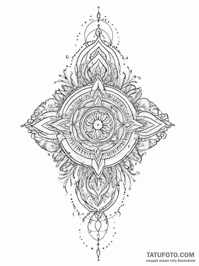 Tattoo sketch sacred representation, concept... - эскиз тату (№1755886418_0, 22.08.2025 18:13) — Tatufoto.com