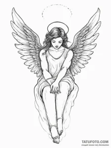 Tattoo sketch hands with an angel, tattoo ske... - эскиз тату (№1755887223_0, 22.08.2025 18:27) — Tatufoto.com