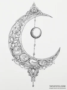 Tattoo sketch spiritual moon - эскиз тату (№1755887823_0, 22.08.2025 18:37) — Tatufoto.com