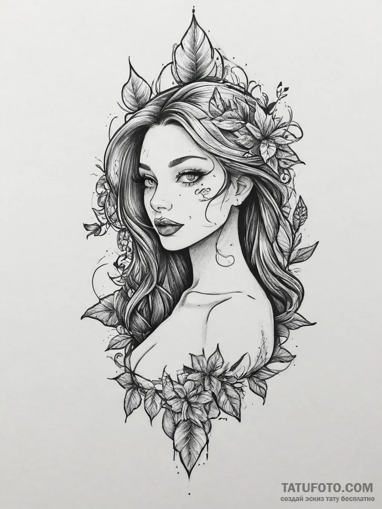 Tattoo sketch poison ivy, tattoo flash sheet... - эскиз тату (№1755888227_0, 22.08.2025 18:43) — Tatufoto.com