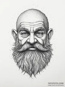 Tattoo sketch dwarf, concept art for tattoo,... - эскиз тату (№1755889242_0, 22.08.2025 19:00) — Tatufoto.com