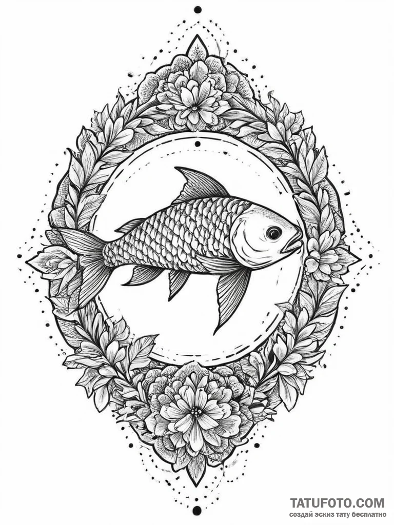 Tattoo sketch carp, tattoo flash sheet design... - эскиз тату (№1755890648_0, 22.08.2025 19:24) — Tatufoto.com