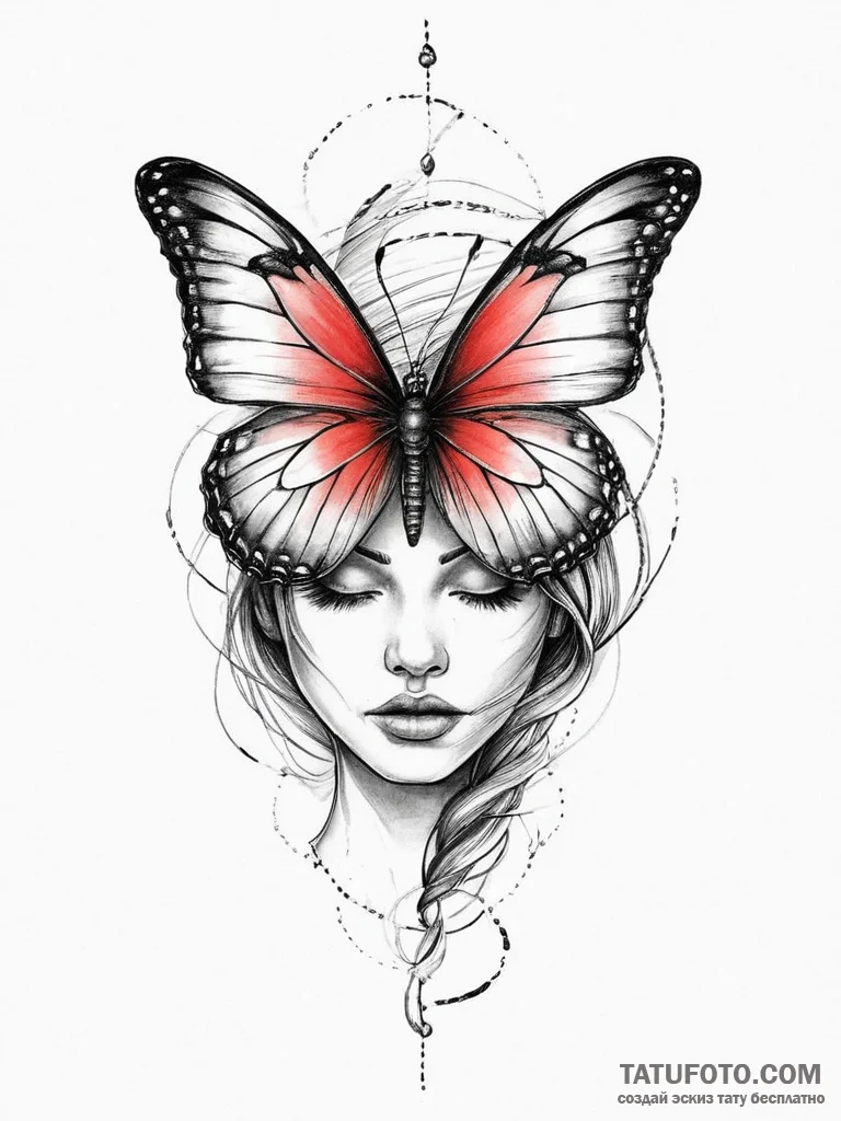 Tattoo sketch butterfly girl tattoo, concept... - эскиз тату (№1755891039_0, 22.08.2025 19:30) — Tatufoto.com