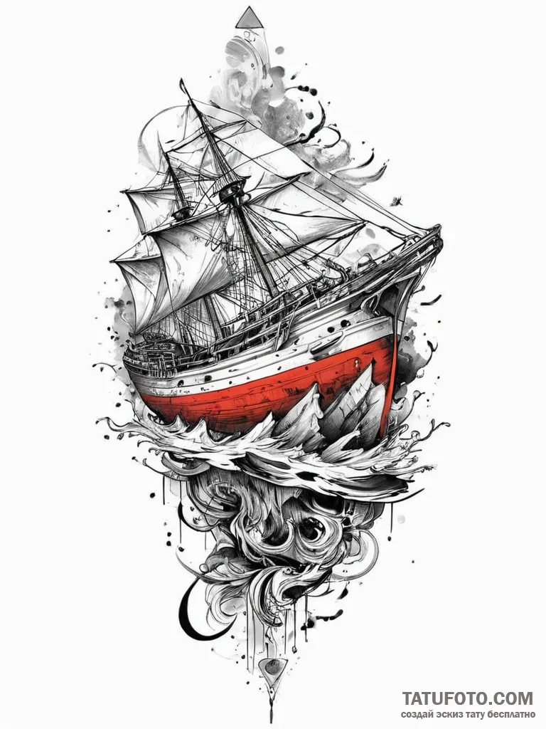 Tattoo sketch shipwreck, tattoo drawing outli... - эскиз тату (№1755891851_0, 22.08.2025 19:44) — Tatufoto.com