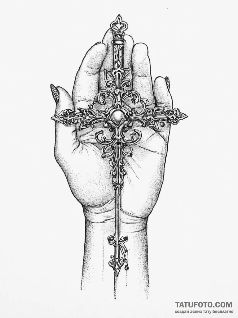 Tattoo sketch hands with a key, tattoo line a... - эскиз тату (№1755893073_0, 22.08.2025 20:04) — Tatufoto.com