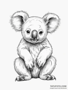 Tattoo sketch koala - эскиз тату (№1755894072_0, 22.08.2025 20:21) — Tatufoto.com