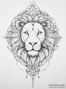 Tattoo sketch абстрактный лев, ink illustrati... - эскиз тату (№1755894480_0, 22.08.2025 20:28) — Tatufoto.com