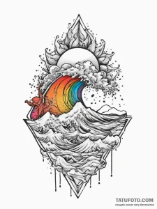 Tattoo sketch ocean, tattoo drawing outline,... - эскиз тату (№1755897053_0, 22.08.2025 21:10) — Tatufoto.com