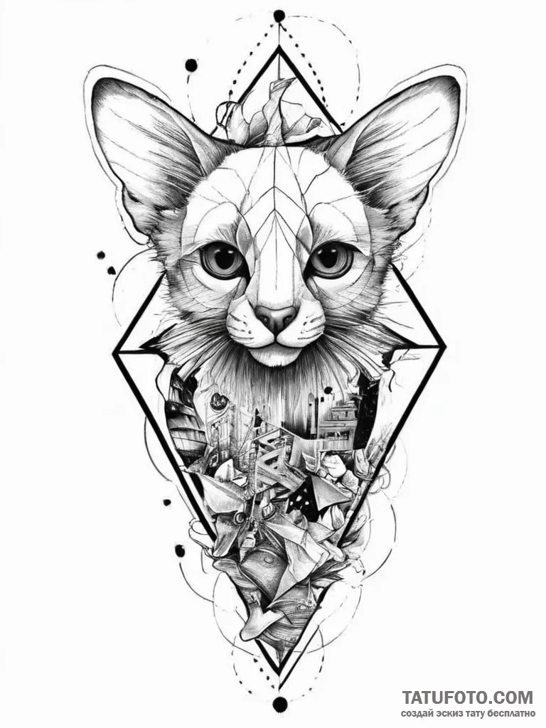 Tattoo sketch geometric животное, tattoo sket... - эскиз тату (№1755897646_0, 22.08.2025 21:20) — Tatufoto.com
