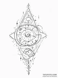 Tattoo sketch cosmic space - эскиз тату (№1755898049_0, 22.08.2025 21:27) — Tatufoto.com