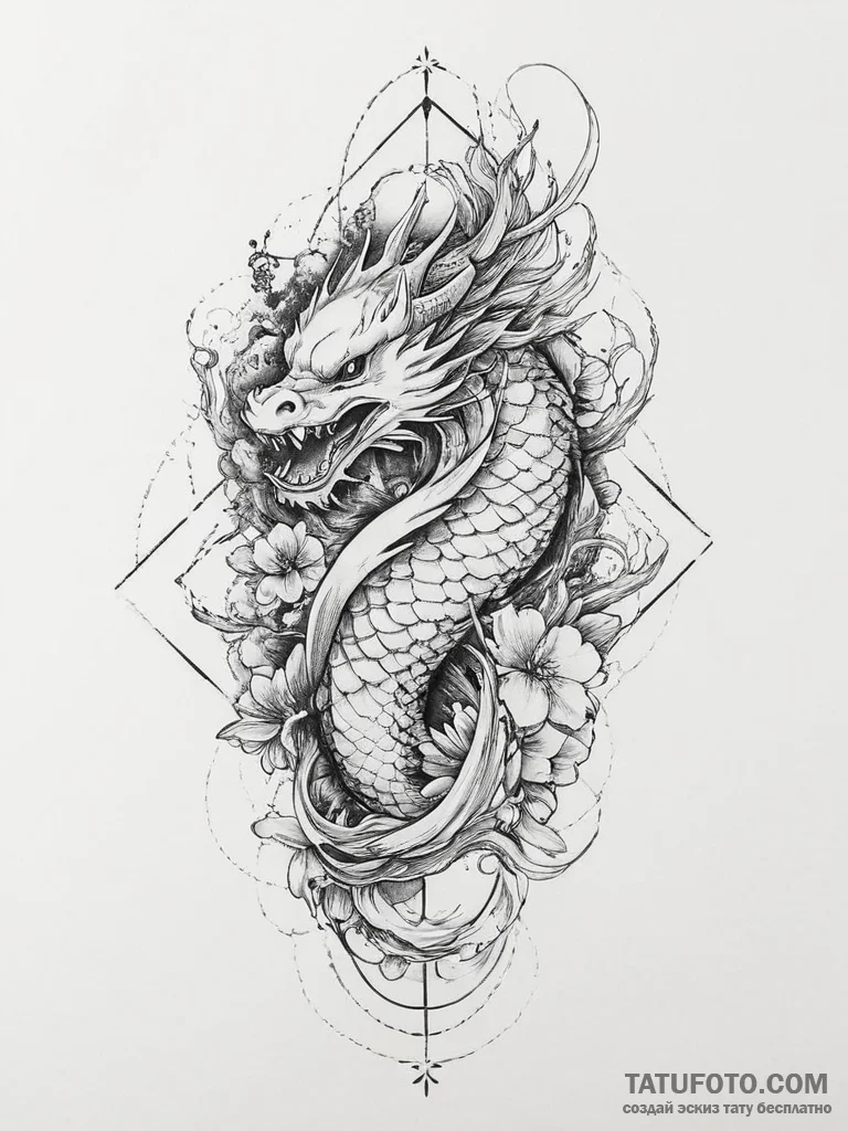 Tattoo sketch geometric galaxy, tattoo line a... - эскиз тату (№1755898640_0, 22.08.2025 21:37) — Tatufoto.com