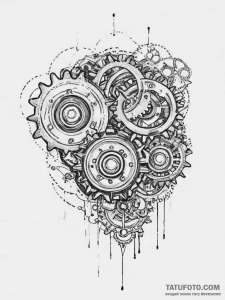 Tattoo sketch industrial gears, tattoo drawin... - эскиз тату (№1755900222_0, 22.08.2025 22:03) — Tatufoto.com