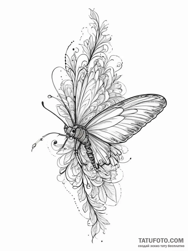 Tattoo sketch lacewing, artistic tattoo sketc... - эскиз тату (№1755900418_0, 22.08.2025 22:06) — Tatufoto.com