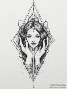 Tattoo sketch hands with a siren, tattoo line... - эскиз тату (№1755901397_0, 22.08.2025 22:23) — Tatufoto.com