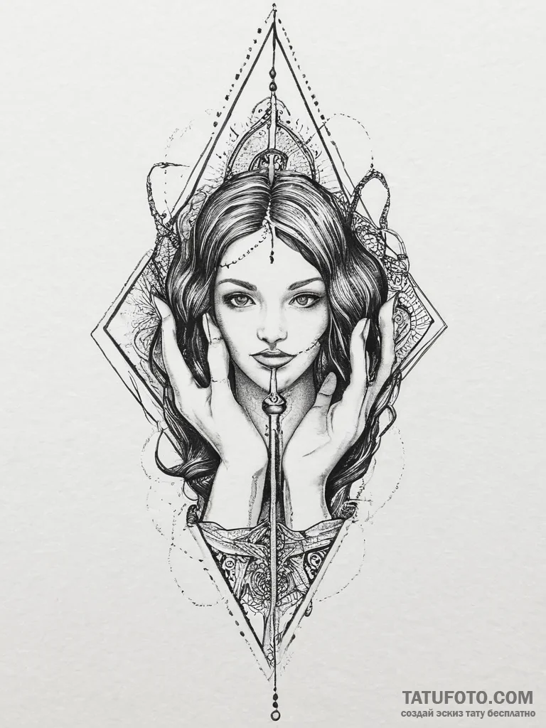 Tattoo sketch hands with a siren, tattoo line... - эскиз тату (№1755901397_0, 22.08.2025 22:23) — Tatufoto.com