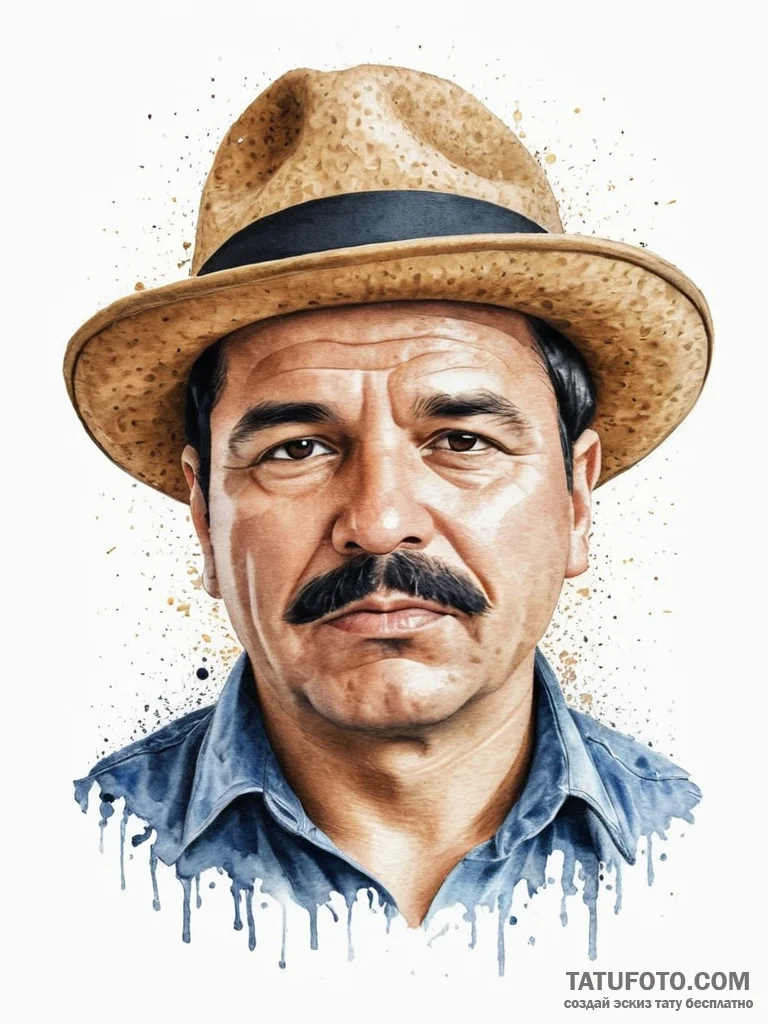 Tattoo sketch joaquin "el chapo" guzman with... - эскиз тату (№1755902190_0, 22.08.2025 22:36) — Tatufoto.com