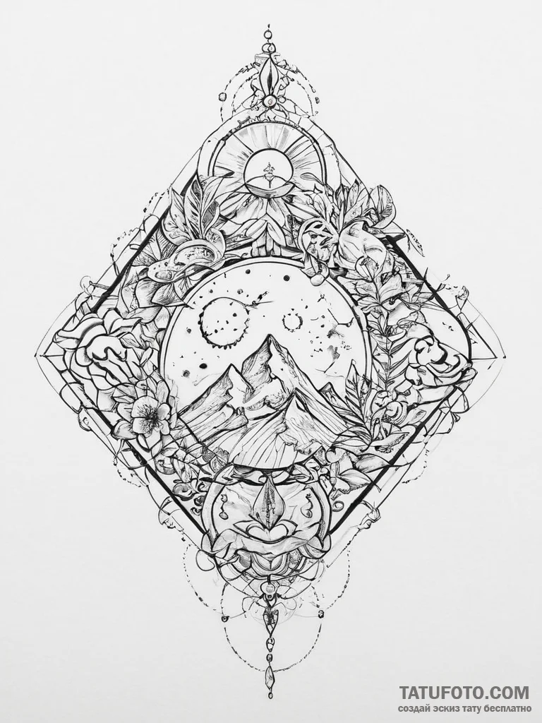 Tattoo sketch mystical world, tattoo flash sh... - эскиз тату (№1755903576_0, 22.08.2025 22:59) — Tatufoto.com