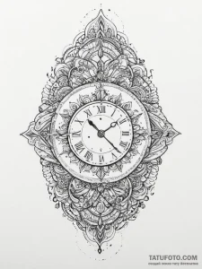 Symbols of time and fate, tattoo flash sheet... - эскиз тату (№1755903968_0, 22.08.2025 23:06) — Tatufoto.com