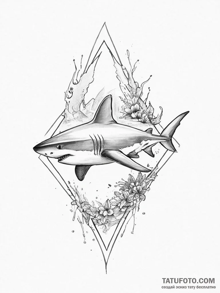 Tattoo sketch saw shark - эскиз тату (№1755904166_0, 22.08.2025 23:09) — Tatufoto.com