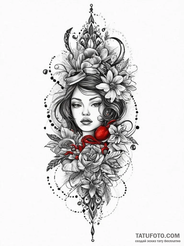 Tattoo sketch sacred portrayal, tattoo flash... - эскиз тату (№1755908541_0, 23.08.2025 00:22) — Tatufoto.com