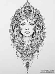 Tattoo sketch authentic, tattoo line art, on... - эскиз тату (№1755909528_0, 23.08.2025 00:38) — Tatufoto.com