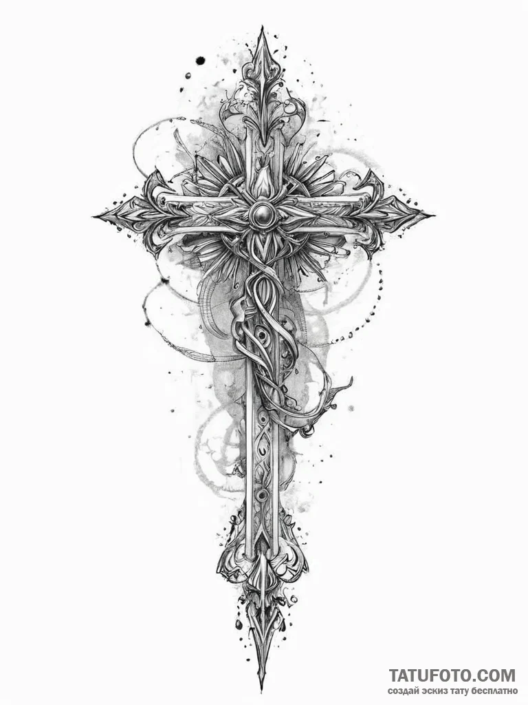 Tattoo sketch cosplay fantasy sword, tattoo l... - эскиз тату (№1755914124_0, 23.08.2025 01:55) — Tatufoto.com