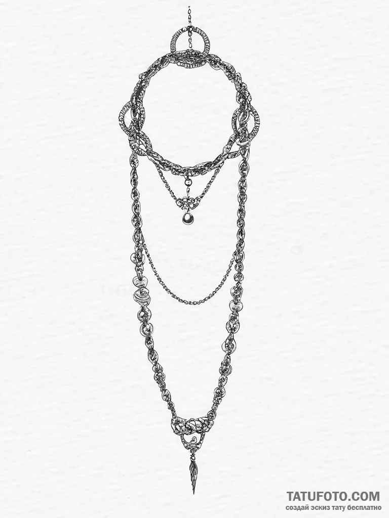 Tattoo sketch delicate chain tattoo, tattoo l... - эскиз тату (№1755914327_0, 23.08.2025 01:58) — Tatufoto.com
