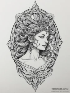 Tattoo sketch greek goddess hera, tattoo line... - эскиз тату (№1755914922_0, 23.08.2025 02:08) — Tatufoto.com