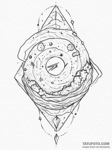 Tattoo sketch cosmic world, concept art for t... - эскиз тату (№1755916310_0, 23.08.2025 02:31) — Tatufoto.com
