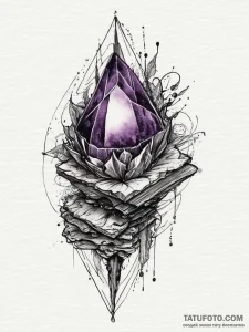 Tattoo sketch amethyst, ink illustration for... - эскиз тату (№1755918458_0, 23.08.2025 03:07) — Tatufoto.com