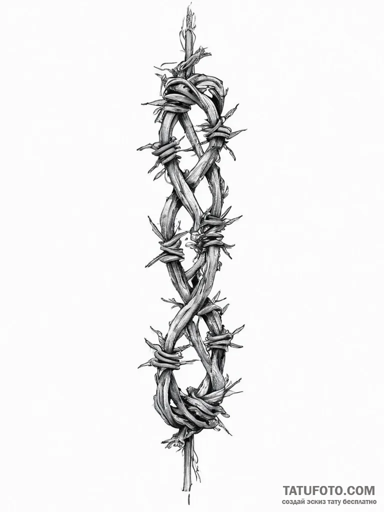 Tattoo sketch barbed wire - эскиз тату (№1755919834_0, 23.08.2025 03:30) — Tatufoto.com