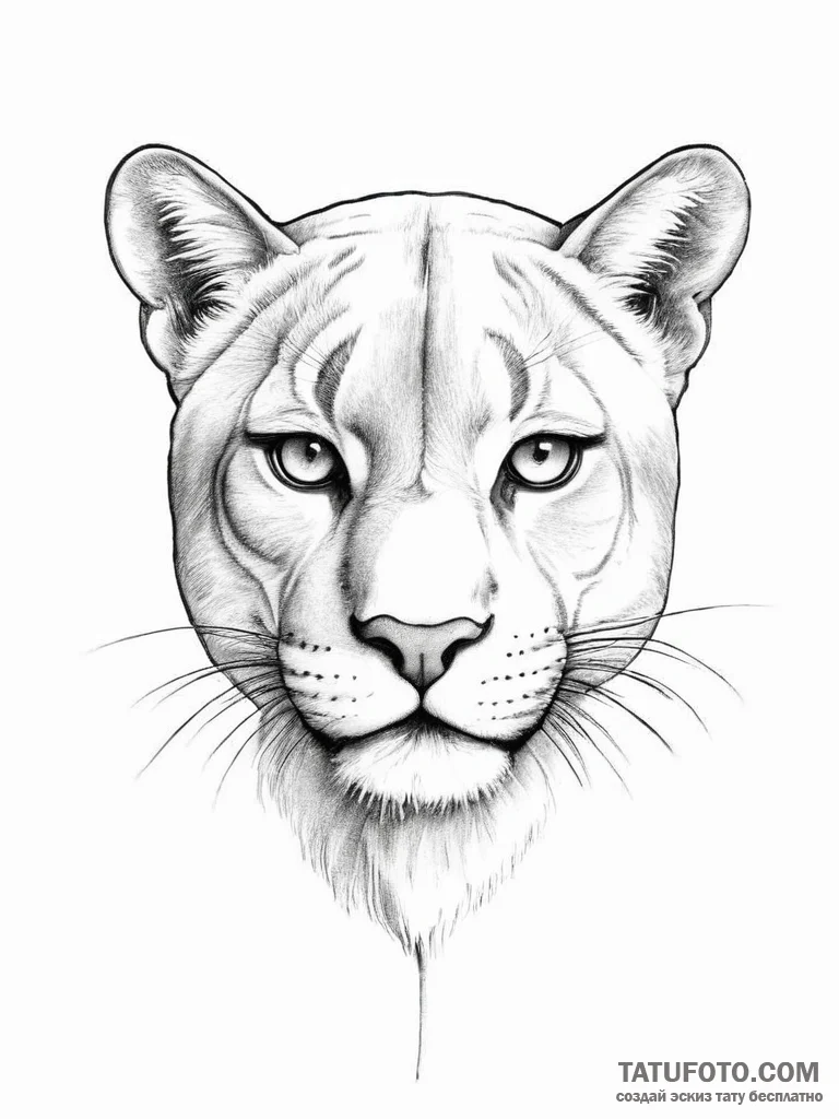 Tattoo sketch puma - эскиз тату (№1755921039_0, 23.08.2025 03:50) — Tatufoto.com