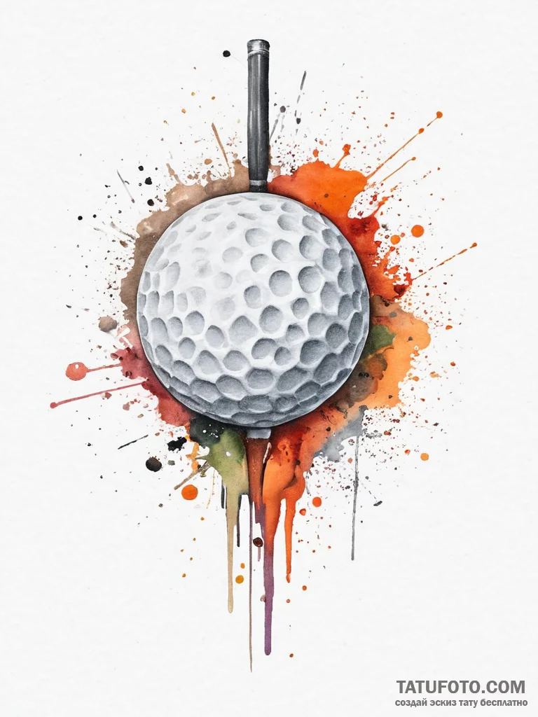 Tattoo sketch golf club and ball, concept art... - эскиз тату (№1755921634_0, 23.08.2025 04:00) — Tatufoto.com